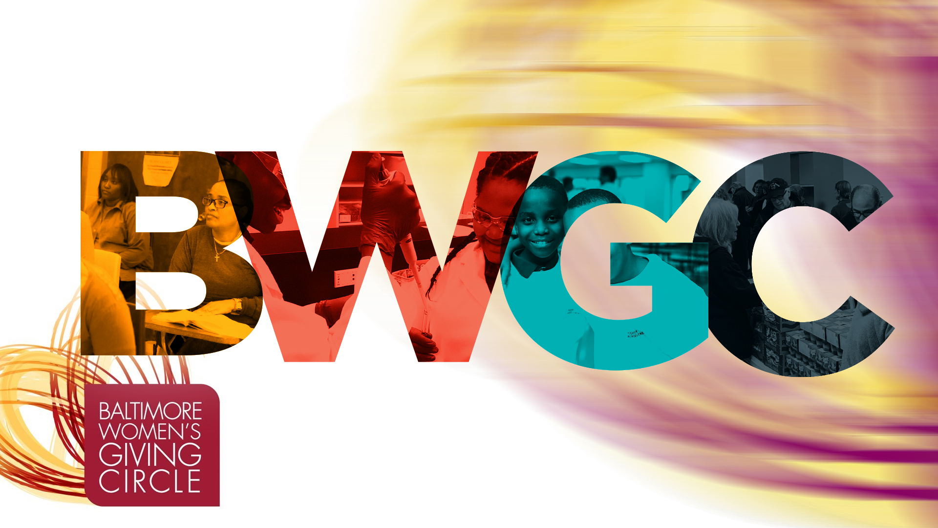 Baltimore Women's Giving Circle Logo on a Decorative Background.